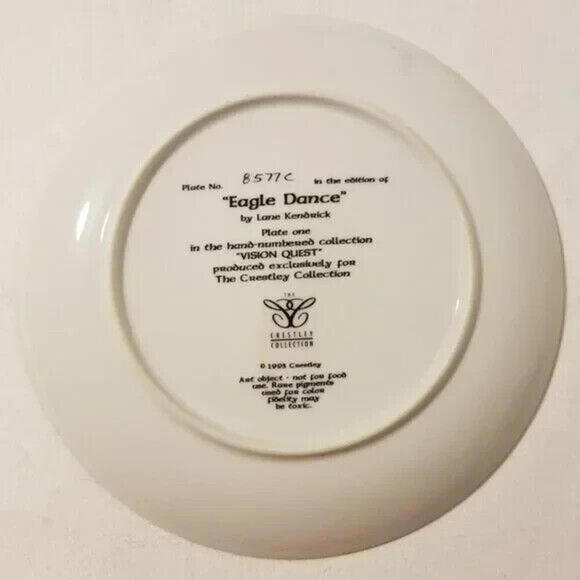 3/$25 1993 The Crestley Collection "Eagle Dance" Collector Plate #8577C - Picture 2 of 4